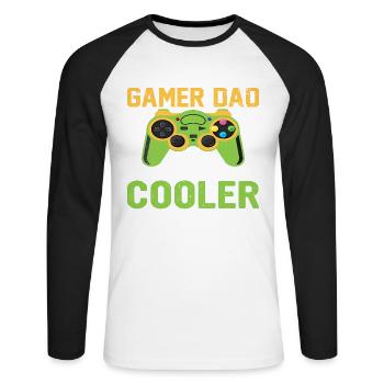 Dear Father - Unisex Long Sleeve Baseball T-Shirt - white/black - Front - Nik (191cm)