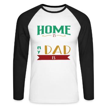 Father's Day - Unisex Long Sleeve Baseball T-Shirt - white/black - Front - Nik (191cm)