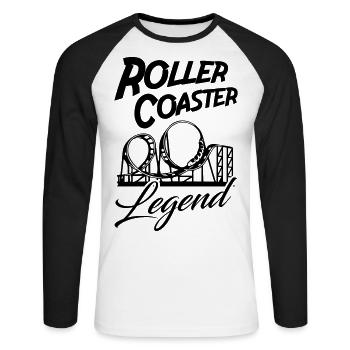 Roller Coaster Legend - Unisex Baseballshirt langarm - Weiß/Schwarz - Vorne - Nik (191cm)