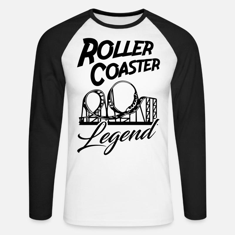 Roller Coaster Legend - Unisex Baseballshirt langarm - Weiß/Schwarz