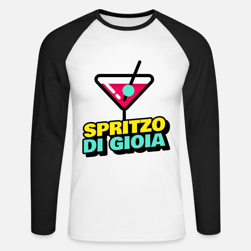 Spritzo di gioia - Maglia da baseball a manica lunga da uomo - bianco/nero