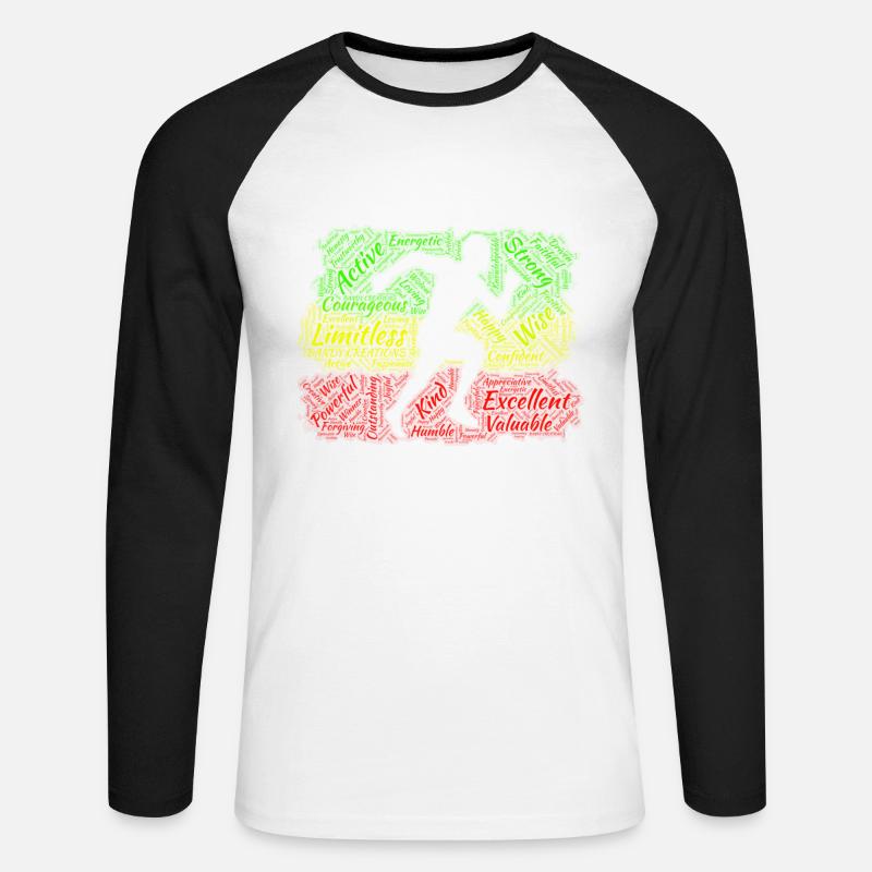 Schwarzer Mann - Unisex Baseballshirt langarm - Weiß/Schwarz