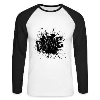 Tauchen Dive - Unisex Baseballshirt langarm - Weiß/Schwarz - Vorne - Nik (191cm)