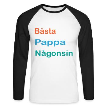 Bester Vater aller Zeiten Liebe Vatertag - Vatertag - Unisex Baseballshirt langarm - Weiß/Schwarz - Vorne - Nik (191cm)