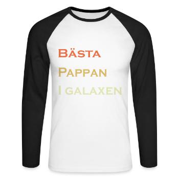 Bester Vater in der Galaxie - Unisex Baseballshirt langarm - Weiß/Schwarz - Vorne - Nik (191cm)