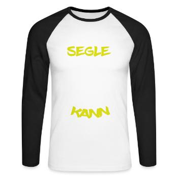 Segeln - Warum ich Segle.... - Unisex Baseballshirt langarm - Weiß/Schwarz - Vorne - Nik (191cm)