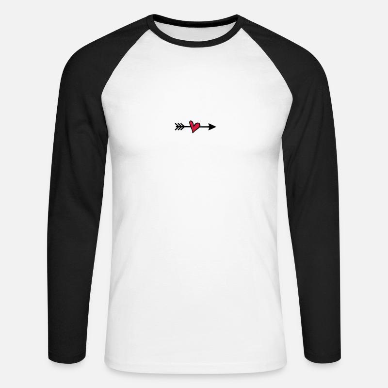 Amor Pfeil - Unisex Baseballshirt langarm - Weiß/Schwarz