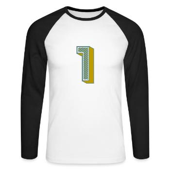 1. 1 YEAR. 1st ANNIVERSARY. 1 YEAR BIRTHDAY - Unisex Long Sleeve Baseball T-Shirt - white/black - Front - Nik (191cm)