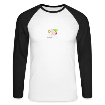 Déménageurs - un grand merci ! - T-shirt baseball manches longues Homme - blanc/noir - Devant - Nik (191cm)