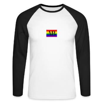 L’authenticité est belle - T-shirt baseball manches longues Homme - blanc/noir - Devant - Nik (191cm)