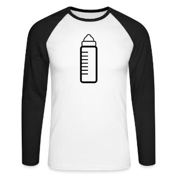 Baby bottle bottle bottle baby milk 1c - Unisex Long Sleeve Baseball T-Shirt - white/black - Front - Nik (191cm)