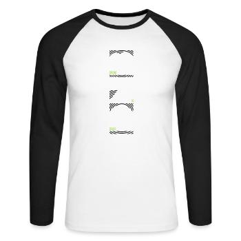 Drum n Bass négativement - T-shirt baseball manches longues Homme - blanc/noir - Devant - Nik (191cm)