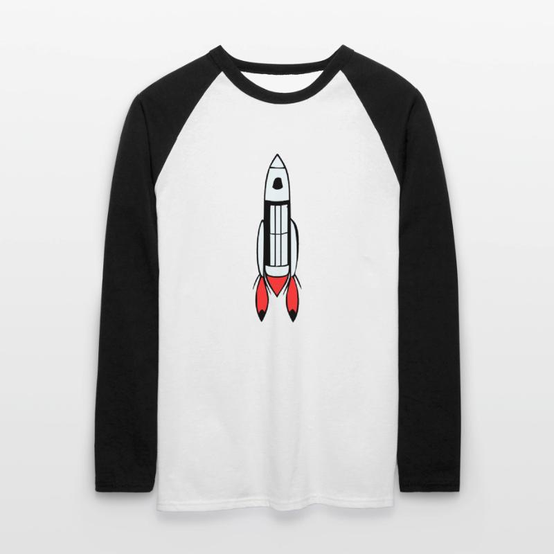 Vecteur de vol spatial spatial de fusée spatiale T-shirt baseball manches longues Homme