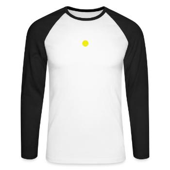 Petite Fleur Marguerite Blanche Décorative Belle Nature - T-shirt baseball manches longues Homme - blanc/noir - Devant - Nik (191cm)