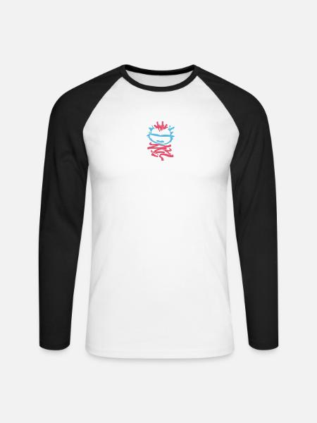 Kleine Monster: Punk-Affe mit Zwinkern - Unisex Baseballshirt langarm - Weiß/Schwarz