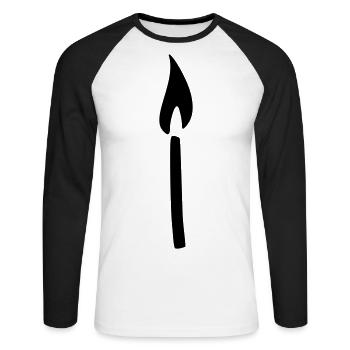Match Candle - Unisex Long Sleeve Baseball T-Shirt - white/black - Front - Nik (191cm)