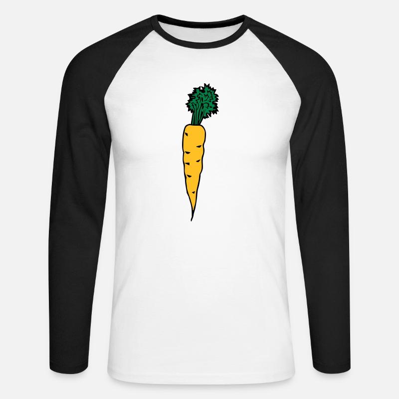 carrot - Unisex Baseballshirt langarm - Weiß/Schwarz