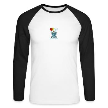 Cute 3rd Third Birthday Elephant - Unisex Long Sleeve Baseball T-Shirt - white/black - Front - Nik (191cm)
