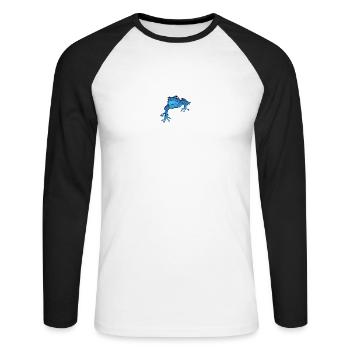 Poison dart frog from the rain forest blue dart frog - Unisex Long Sleeve Baseball T-Shirt - white/black - Front - Nik (191cm)