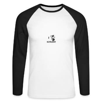 Scotland - Unisex Long Sleeve Baseball T-Shirt - white/black - Front - Nik (191cm)