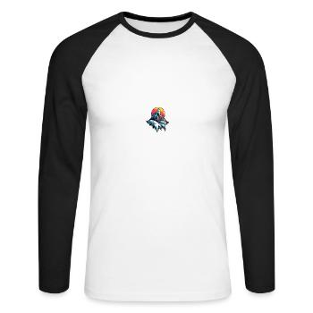 Eisberge Symbol Arktis Berge - Unisex Baseballshirt langarm - Weiß/Schwarz - Vorne - Nik (191cm)