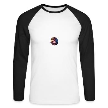 Igel Bunt - Unisex Baseballshirt langarm - Weiß/Schwarz - Vorne - Nik (191cm)