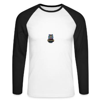 Grèce 2025 Loup de fête - T-shirt baseball manches longues Homme - blanc/noir - Devant - Nik (191cm)