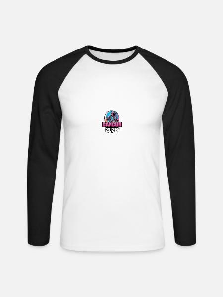 Cancun 2025 Palmen - Unisex Baseballshirt langarm - Weiß/Schwarz