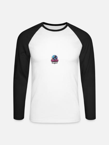 Greece 2025 Palm Trees - Unisex Long Sleeve Baseball T-Shirt - white/black