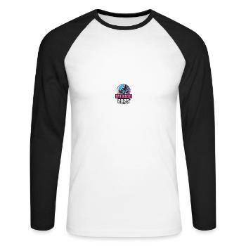 Mexiko 2025 Palmen - Unisex Baseballshirt langarm - Weiß/Schwarz - Vorne - Nik (191cm)