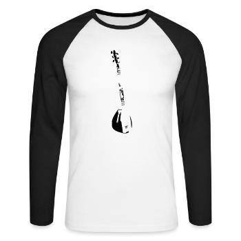 Saz - Unisex Baseballshirt langarm - Weiß/Schwarz - Vorne - Nik (191cm)