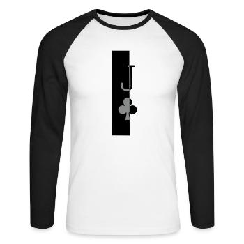 Jack of clubs - Unisex Long Sleeve Baseball T-Shirt - white/black - Front - Nik (191cm)