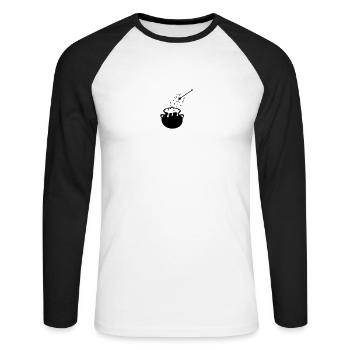 Chaudron à baguette - T-shirt baseball manches longues Homme - blanc/noir - Devant - Nik (191cm)