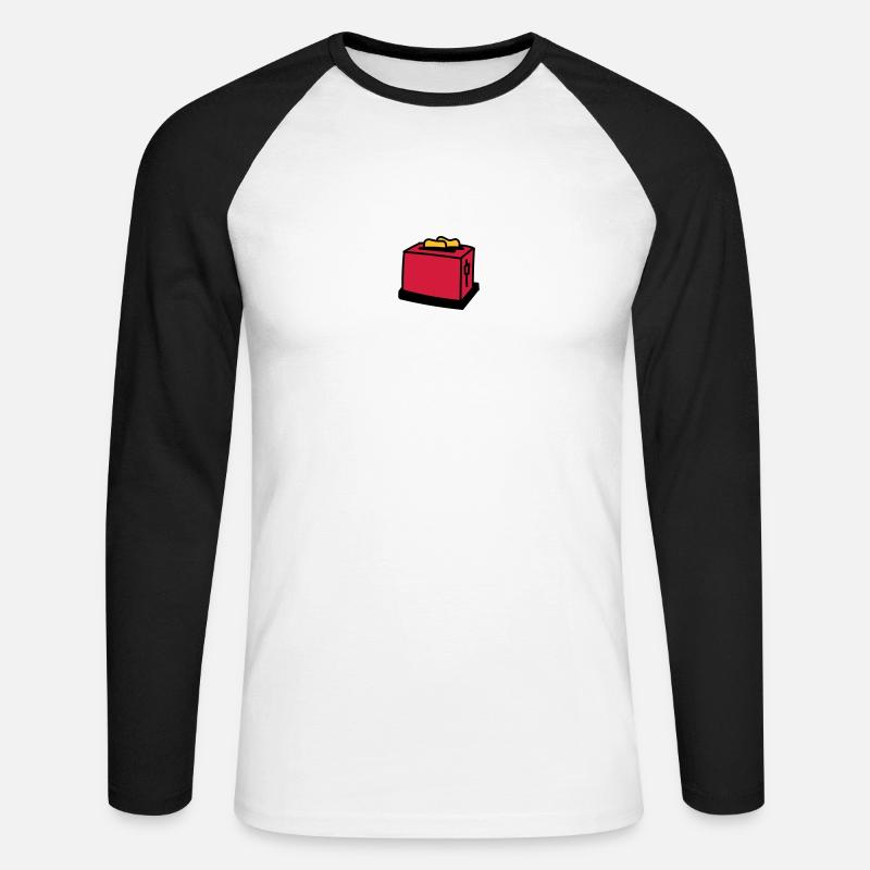 Toaster - Unisex Baseballshirt langarm - Weiß/Schwarz