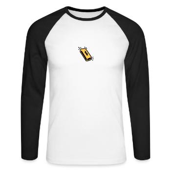 lingots d'or - T-shirt baseball manches longues Homme - blanc/noir - Devant - Nik (191cm)