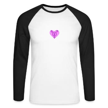 Sisterhood - Unisex Baseballshirt langarm - Weiß/Schwarz - Vorne - Nik (191cm)