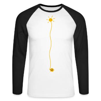 Sun in the heart - Unisex Long Sleeve Baseball T-Shirt - white/black - Front - Nik (191cm)