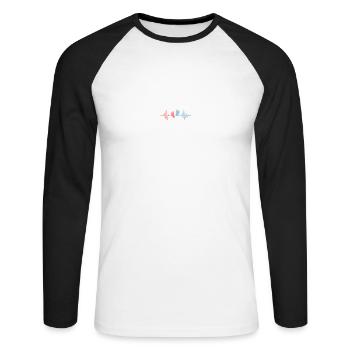 Bébé - T-shirt baseball manches longues Homme - blanc/noir - Devant - Nik (191cm)