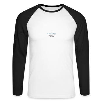 keine Sorge nur ne Phase - Unisex Baseballshirt langarm - Weiß/Schwarz - Vorne - Nik (191cm)
