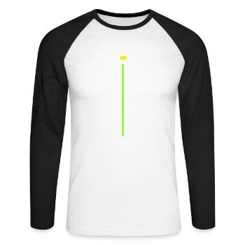 Petite Fleur Marguerite Blanche Décorative Belle Nature - T-shirt baseball manches longues Homme - blanc/noir - Devant - Nik (191cm)