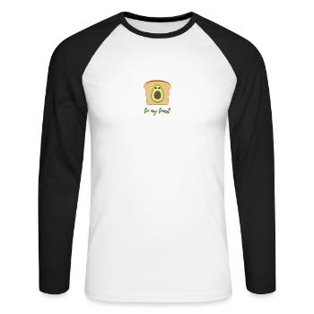 Avocado-Toast für Paare - Unisex Baseballshirt langarm - Weiß/Schwarz - Vorne - Nik (191cm)
