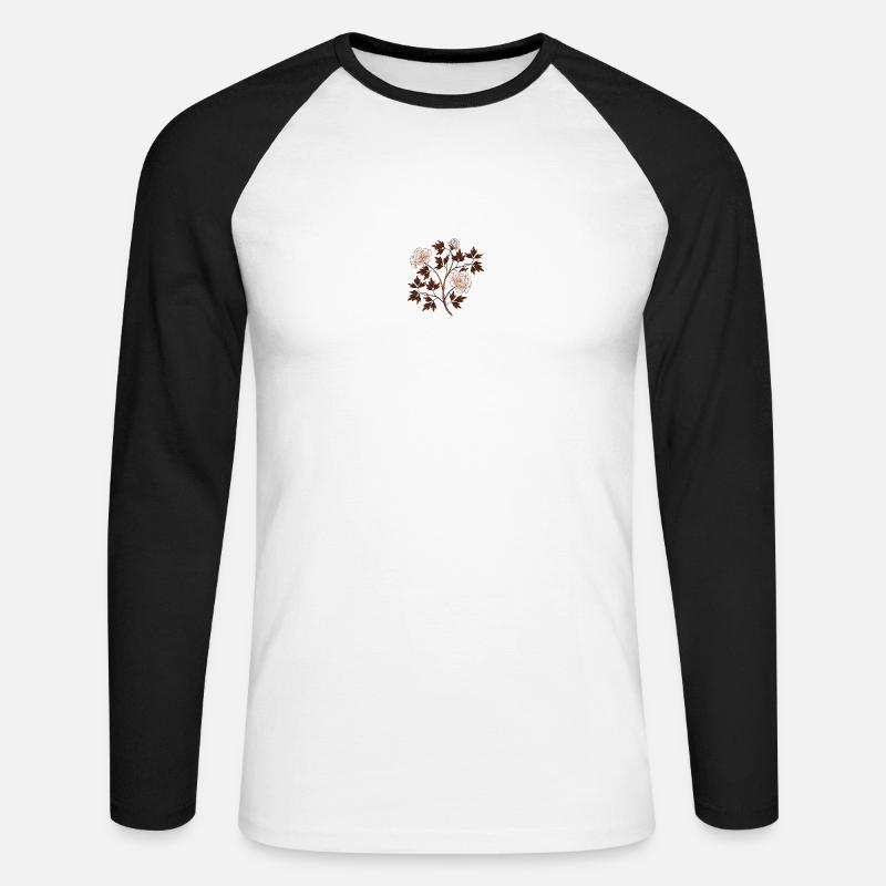 Blumen - Unisex Baseballshirt langarm - Weiß/Schwarz