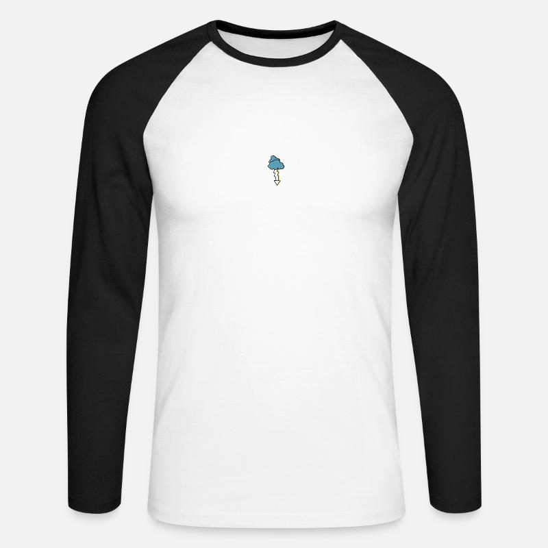 orage - T-shirt baseball manches longues Homme - blanc/noir