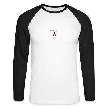 Groupe sanguin À péritif - T-shirt baseball manches longues Homme - blanc/noir - Devant - Nik (191cm)