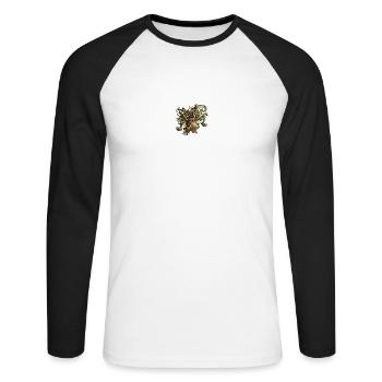 Medusa 2 - Unisex Baseballshirt langarm - Weiß/Schwarz - Vorne - Nik (191cm)