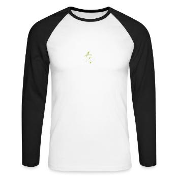 Farbe Klecks Spritzer Maler Geschenk Bunt Art Idee - Unisex Baseballshirt langarm - Weiß/Schwarz - Vorne - Nik (191cm)