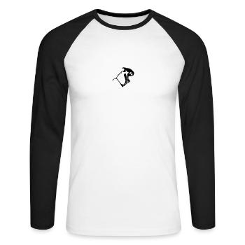 Stunt Scooter in Action - Unisex Baseballshirt langarm - Weiß/Schwarz - Vorne - Nik (191cm)