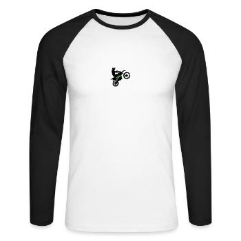 MX Moto Cross - Unisex Long Sleeve Baseball T-Shirt - white/black - Front - Nik (191cm)