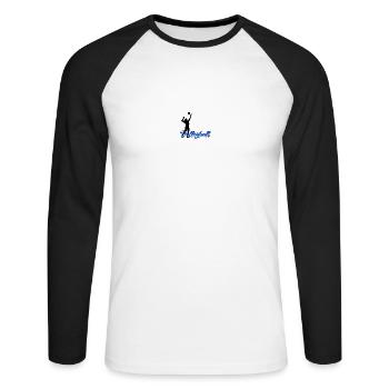 Volleyball - Unisex Baseballshirt langarm - Weiß/Schwarz - Vorne - Nik (191cm)