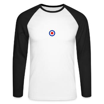 cible - T-shirt baseball manches longues Homme - blanc/noir - Devant - Nik (191cm)